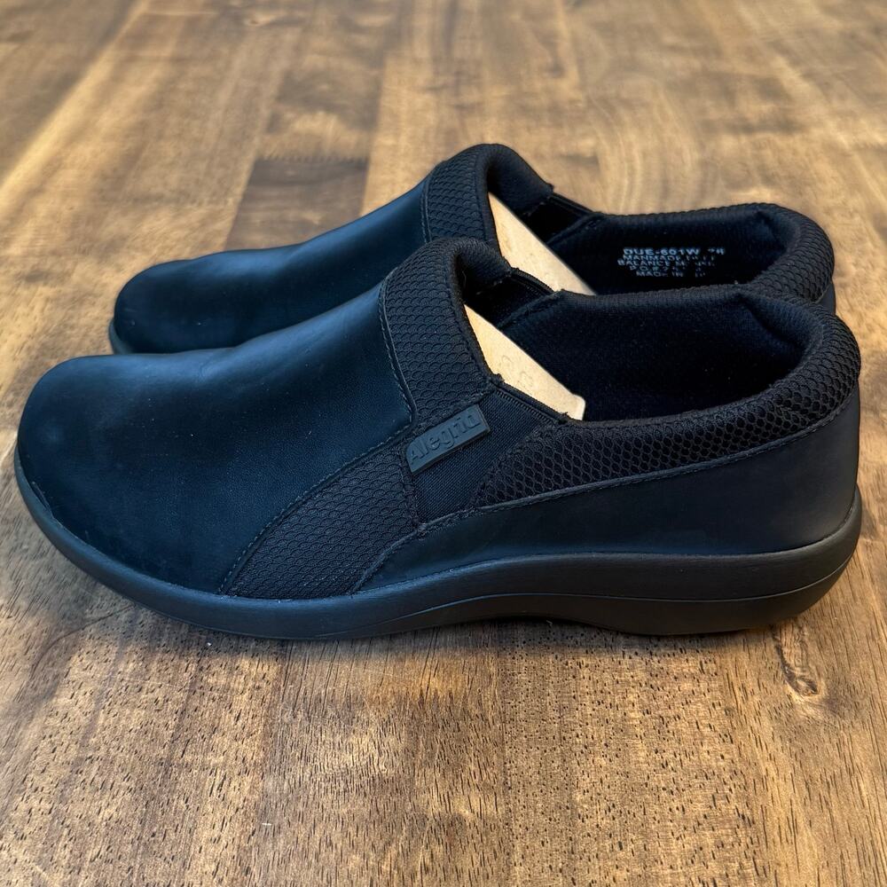 Alegria Duette Shoe Liquid Black Clog Slip-On Slip-Resistant Vegan Women Size 36 - Picture 3 of 11